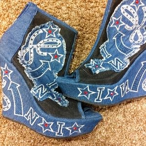 Cute Jean Wedge Heels